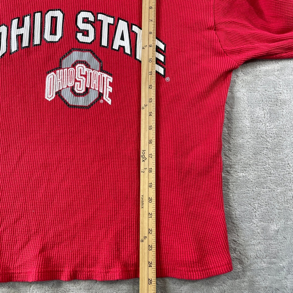 Ohio State Buckeyes Shirt Vintage Mens XL Red Waffle Knit Football College NCAA - Picture 5 of 10
